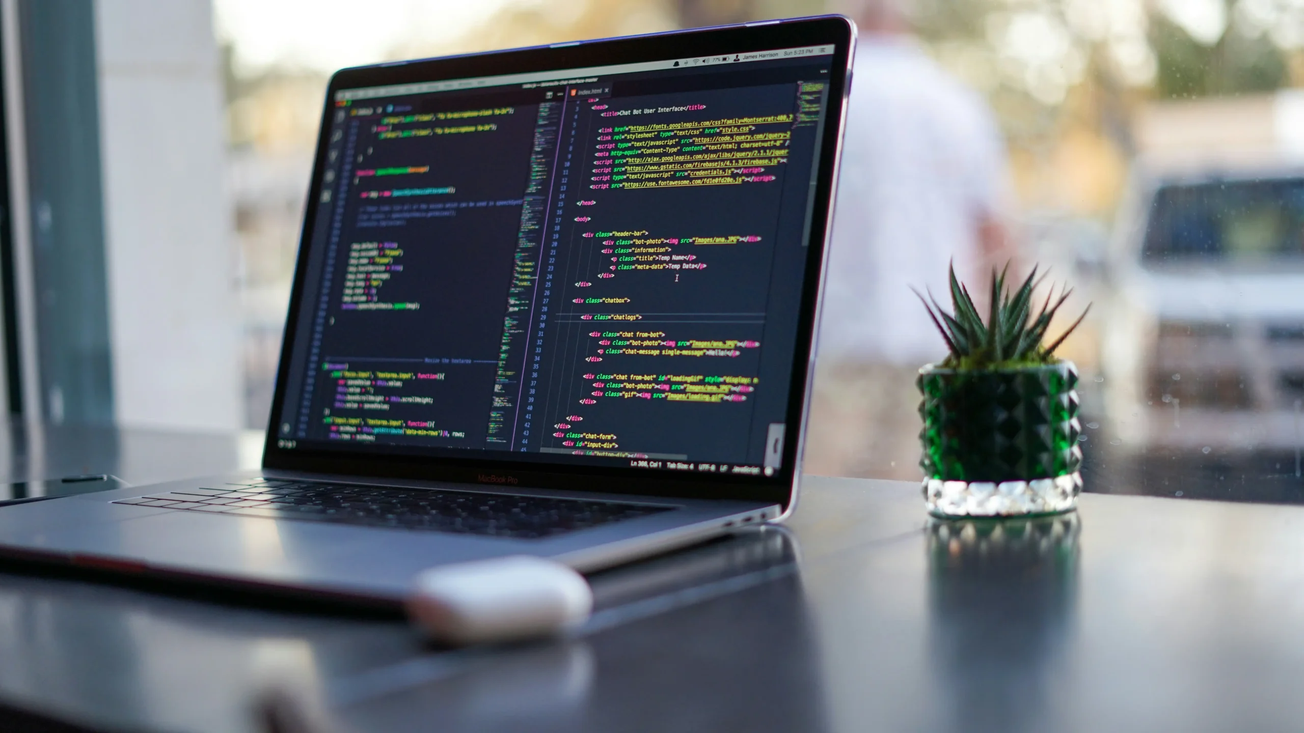 Developer testing website code updates for compatibility before deployment